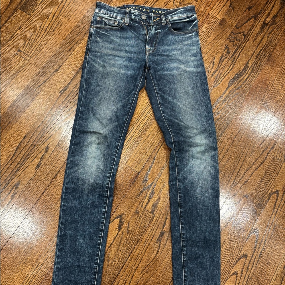 American Eagle Outfitters Men's Dark Blue Skinny Jeans